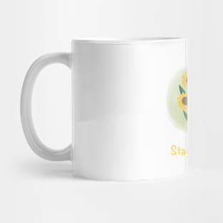 Stay pawsitive cat and sunflowers Mug
